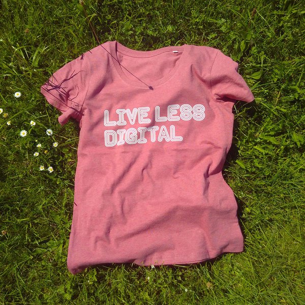 T-Shirt aus Bio-Baumwolle, Live less digital, rot